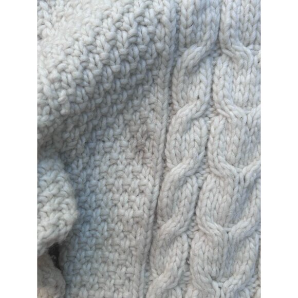 Nuevo Americana Women's Size L Wool Hand Knit Sweater Cardigan Ivory - Picture 3 of 10